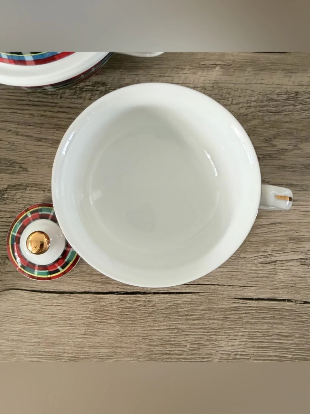 Williams Sonoma Stuart Dress Tartan Individual Teapot Cup Combo Plaid Red Japan